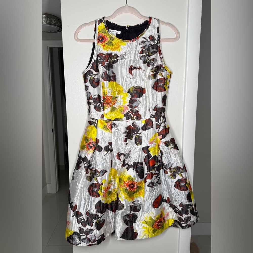 Oscar de la Renta Floral Jacquard Mini Dress
